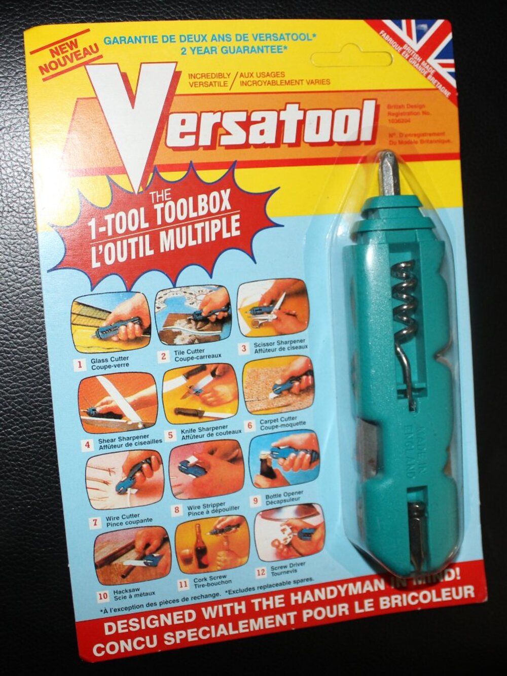 3/$118❤️sealed 1987 vintage VERSATOOL Parrs Products 1-Tool Toolbox England made
